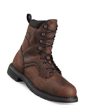 Red Wing SuperSole® 8-inch Waterproof Safety Toe Metguard Men's Safety Boots Coffee | ZA 29PJJ